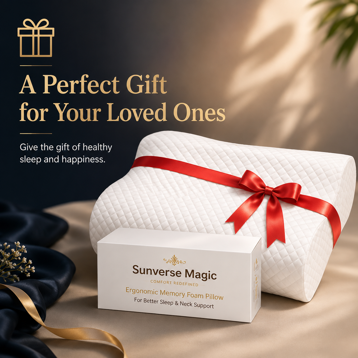 Sunverse Magic™ DreamAlign™ Pro Ergonomic Cervical Memory Foam Pillow