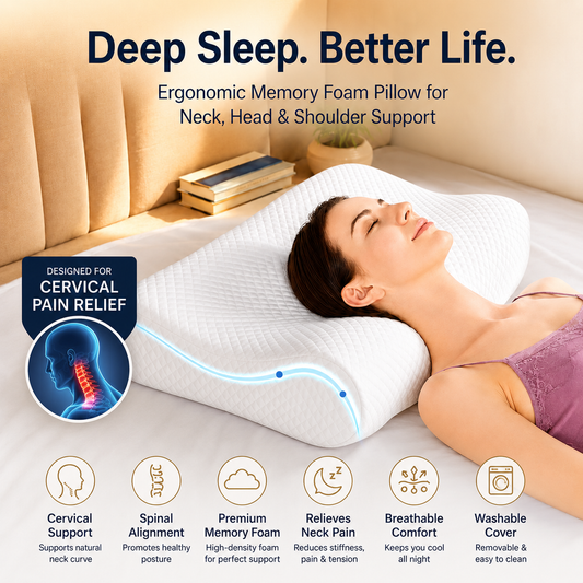 Sunverse Magic™ DreamAlign™ Pro Ergonomic Cervical Memory Foam Pillow