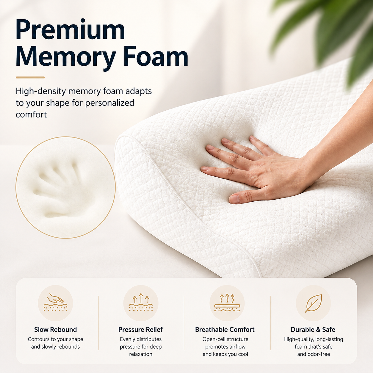 Sunverse Magic™ DreamAlign™ Pro Ergonomic Cervical Memory Foam Pillow
