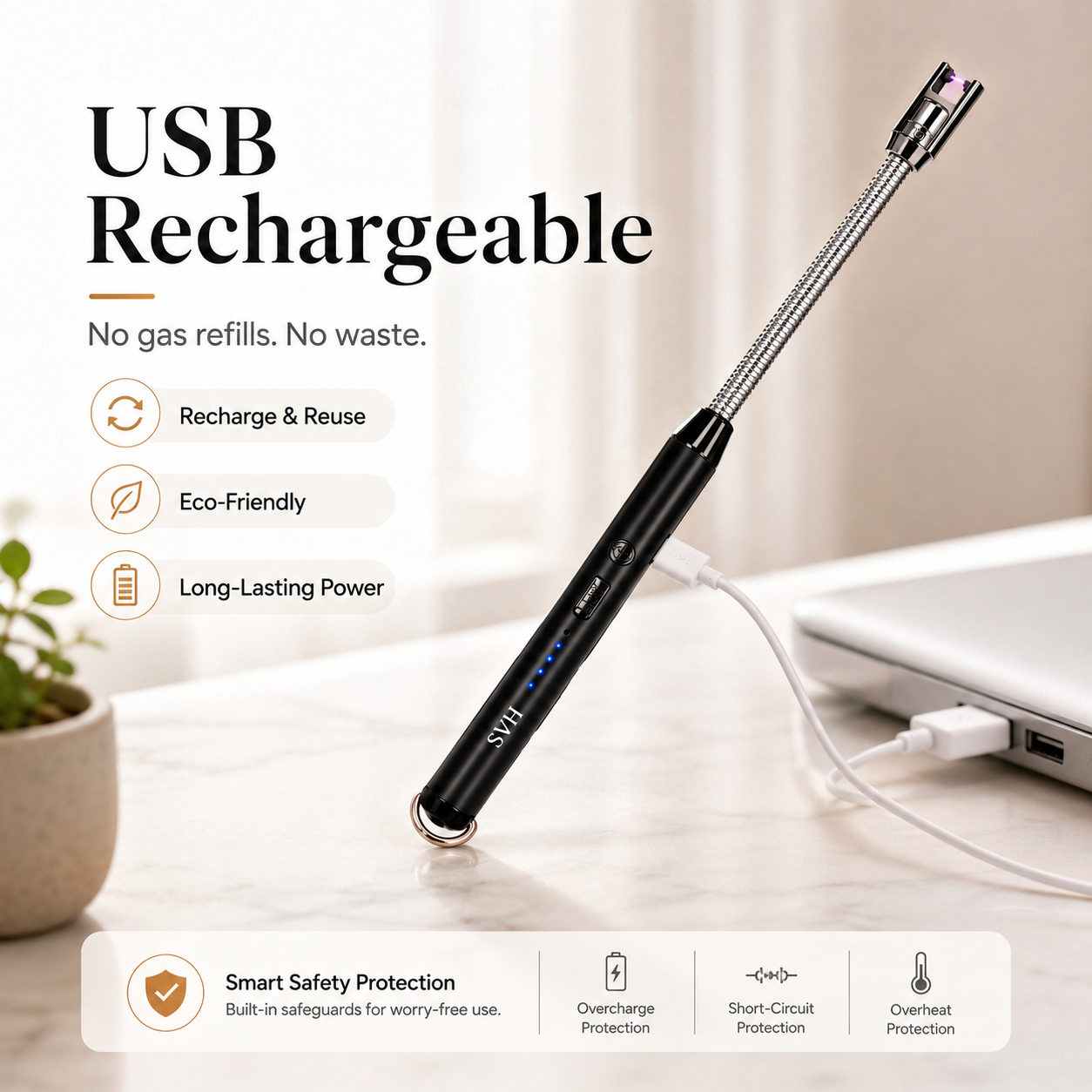 Sunverse Magic™ Rechargeable Plasma Lighter – Windproof & Flameless