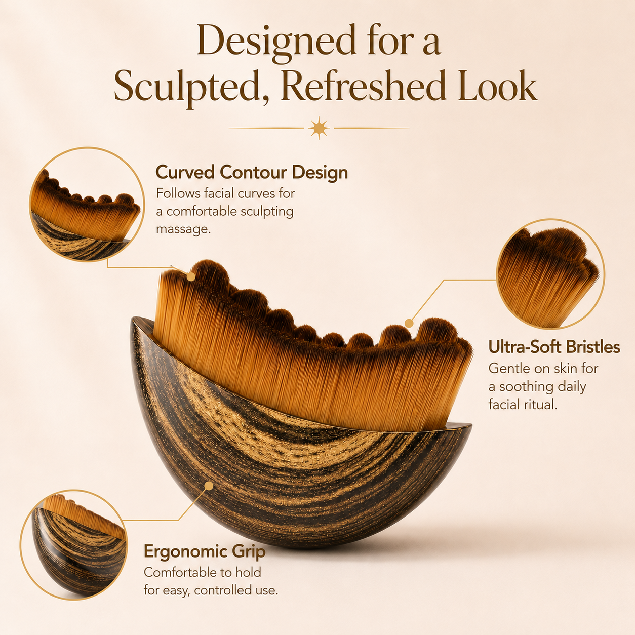 GlowCurve™ Face Sculpting Brush – Jawline & Puffiness Massage