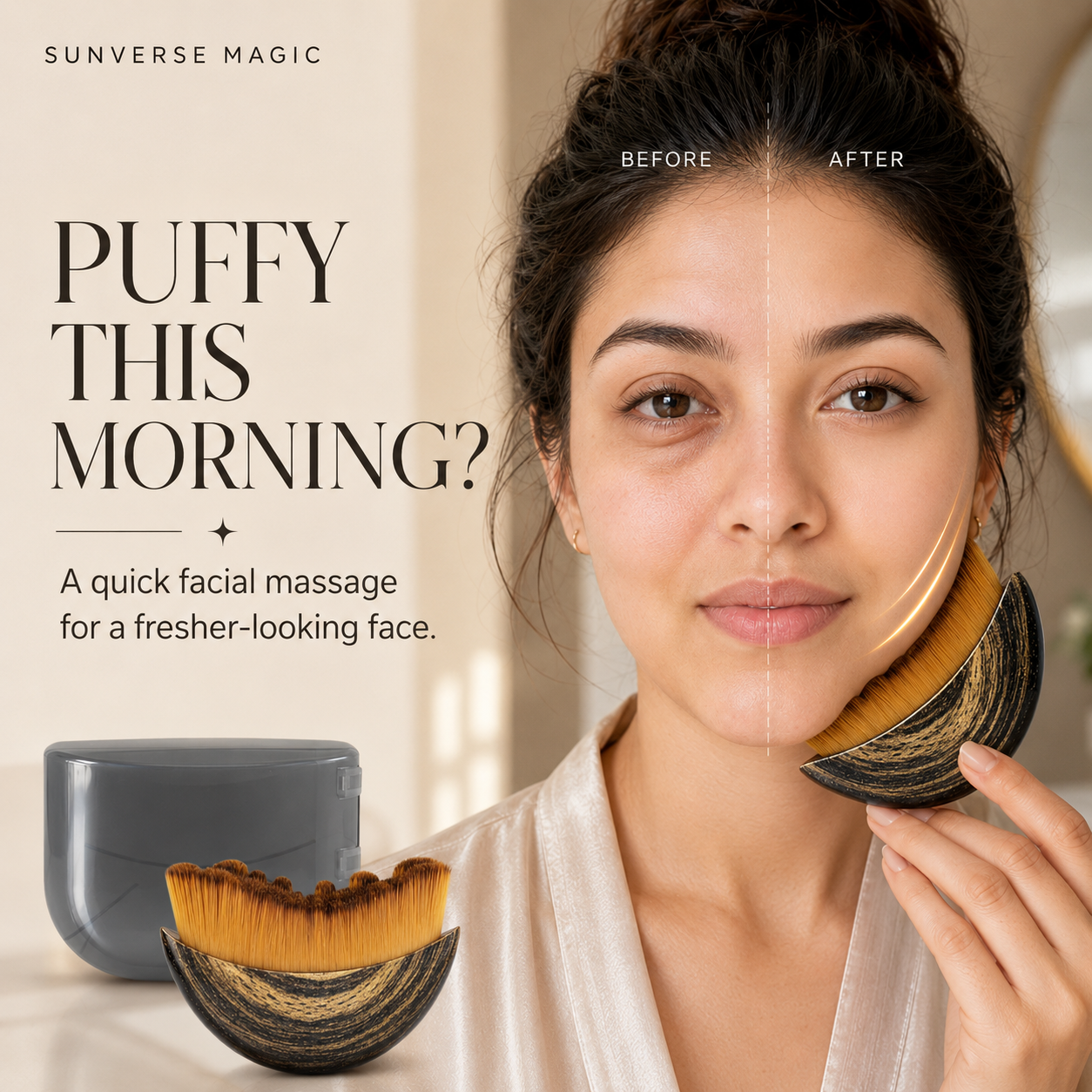 GlowCurve™ Face Sculpting Brush – Jawline & Puffiness Massage