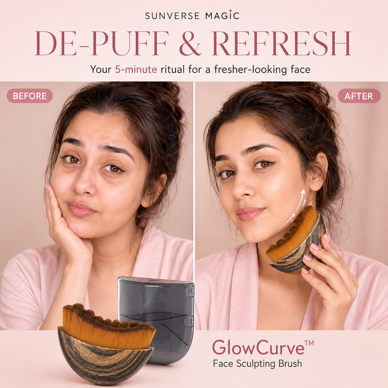 GlowCurve™ Face Sculpting Brush – Jawline & Puffiness Massage